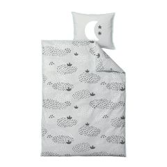 Södahl sengesæt - Raindrops - Sort - Økologisk bomuld - 100x140cm