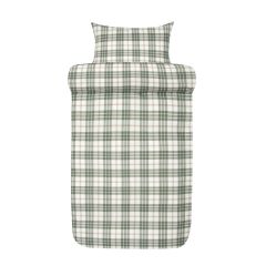 Høie flonel sengesæt - Lukas - Dæmpet grøn - 140x200cm